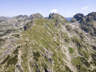 Aerial summer view of Rila Mountain near Malyovitsa peak, Bulgaria