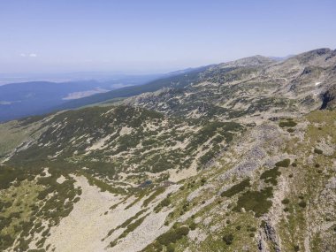 Aerial summer view of Rila Mountain near Malyovitsa peak, Bulgaria