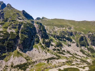 Aerial summer view of Rila Mountain near Malyovitsa peak, Bulgaria