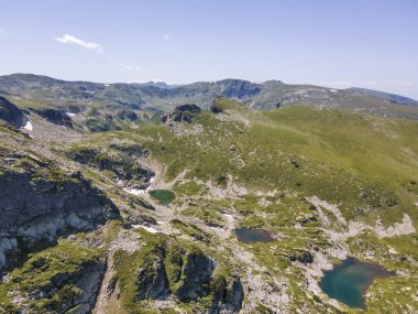 Aerial summer view of Rila Mountain near Malyovitsa peak, Bulgaria