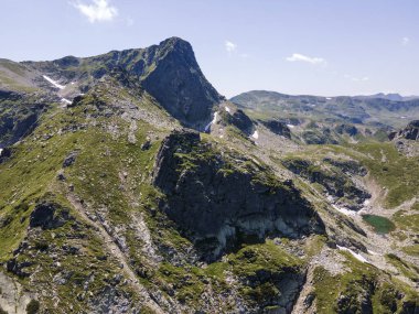 Aerial summer view of Rila Mountain near Malyovitsa peak, Bulgaria