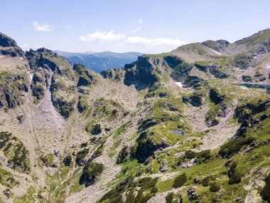Aerial summer view of Rila Mountain near Malyovitsa peak, Bulgaria