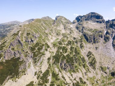 Aerial summer view of Rila Mountain near Malyovitsa peak, Bulgaria