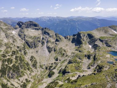 Aerial summer view of Rila Mountain near Malyovitsa peak, Bulgaria