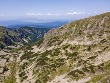 Aerial summer view of Rila Mountain near Malyovitsa peak, Bulgaria