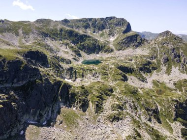 Aerial summer view of Rila Mountain near Malyovitsa peak, Bulgaria