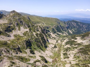 Aerial summer view of Rila Mountain near Malyovitsa peak, Bulgaria