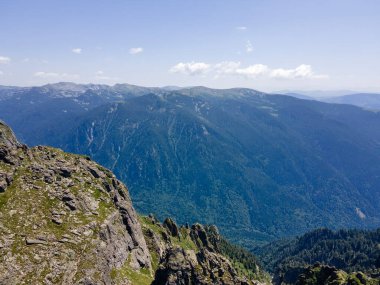 Aerial summer view of Rila Mountain near Malyovitsa peak, Bulgaria