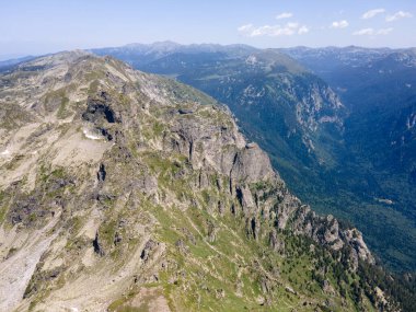 Aerial summer view of Rila Mountain near Malyovitsa peak, Bulgaria
