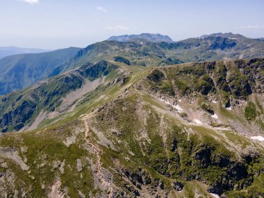 Aerial summer view of Rila Mountain near Malyovitsa peak, Bulgaria