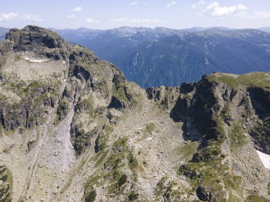 Aerial summer view of Rila Mountain near Malyovitsa peak, Bulgaria