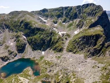 Aerial summer view of Rila Mountain near Malyovitsa peak, Bulgaria