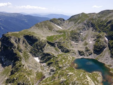 Aerial summer view of Rila Mountain near Malyovitsa peak, Bulgaria