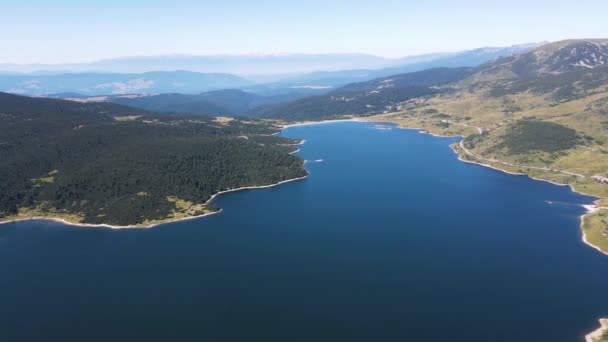 Vue Aérienne Été Barrage Belmeken Montagne Rila Bulgarie — Video
