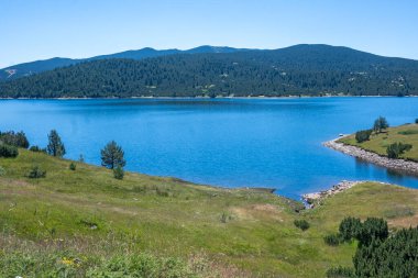 Belmeken Barajı 'nın İnanılmaz Yaz manzarası, Rila Dağı, Bulgaristan