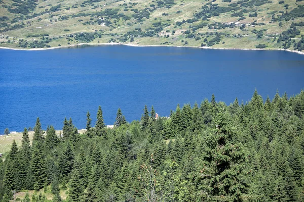 Paisagem Verão Incrível Belmeken Dam Montanha Rila Bulgária — Fotografia de Stock