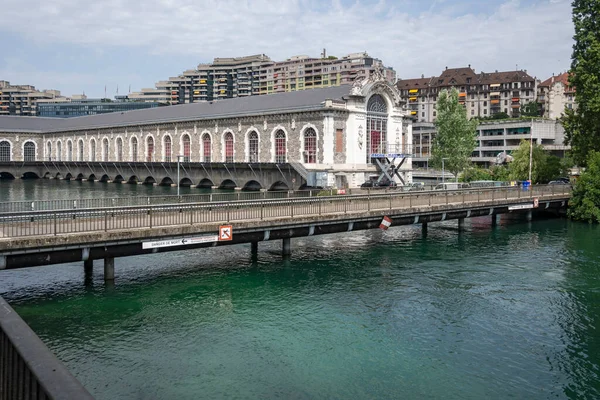 Ginebra Suiza Junio 2023 Increíble Vista Del Río Ródano Ciudad — Foto de Stock
