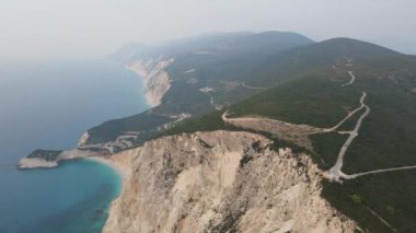 Lefkada, İyon Adaları, Yunanistan kıyı şeridinin şaşırtıcı hava manzarası