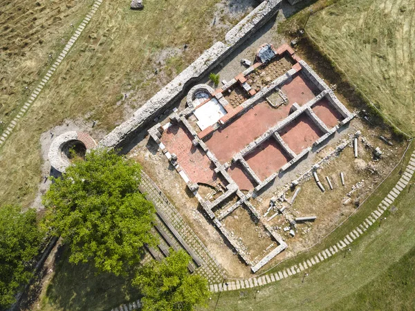 Vue Aérienne Des Ruines Ancienne Ville Romaine Nicopolis Nestum Près — Photo