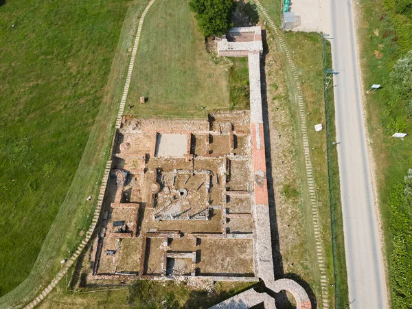 stock image Aerial view of ruins of ancient Roman city Nicopolis ad Nestum near town of Garmen, Blagoevgrad Region, Bulgaria