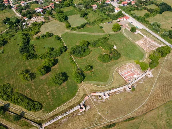 Αεροφωτογραφία Ερειπίων Της Αρχαίας Ρωμαϊκής Πόλης Nicopolis Nestum Κοντά Στην — Φωτογραφία Αρχείου