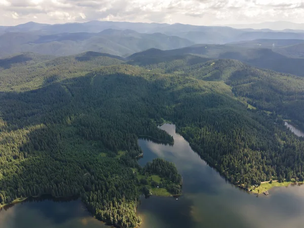 stock image Aerial view of Shiroka polyana (Wide meadow) Reservoir, Pazardzhik Region, Bulgaria