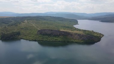 Bulgaristan 'ın Pernik Bölgesi, Pchelina Reservoir havadan görüşü