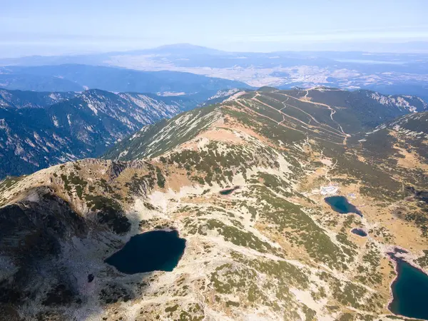 Erstaunliche Luftaufnahme Des Rila Berges Der Nähe Des Musala Gipfels — Stockfoto