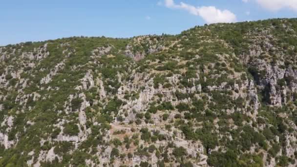 Incrível Vista Aérea Vradeto Passos Desfiladeiro Vikos Montanhas Pindus Zagori — Vídeo de Stock