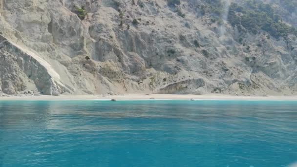 Csodálatos Panoráma Partvonalra Lefkada Jón Szigetek Görögország — Stock videók