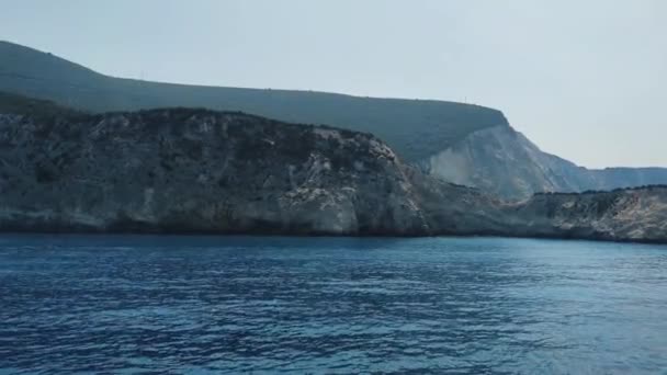 レフカダ島 イオニア諸島 ギリシャの海岸線の素晴らしいパノラマビュー — ストック動画