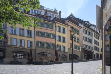 LAUSANNE, SWitzERLAND - 18 Haziran 2023: Eski şehir Lozan 'ın Panoraması, Vaud Kantonu, İsviçre