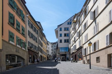 LAUSANNE, SWitzERLAND - 18 Haziran 2023: Eski şehir Lozan 'ın Panoraması, Vaud Kantonu, İsviçre