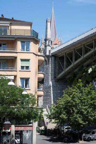 Lausanne Svizzera Giugno 2023 Panorama Della Città Vecchia Losanna Canton — Foto Stock