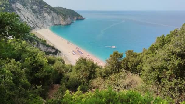 Yunanistan Yon Adaları Lefkada Daki Milos Sahili Nin Muhteşem Panoraması — Stok video