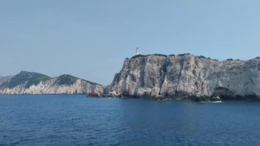 Lefkada, İyon Adaları, Yunanistan 'ın kıyı şeridinin inanılmaz panoramik manzarası