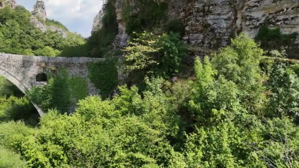 Vista Incrível Ponte Pedra Kokkorou Pindus Mountains Zagori Epirus Greece — Vídeo de Stock