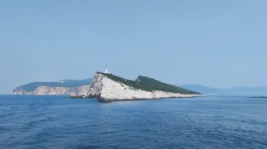 Lefkada, İyon Adaları, Yunanistan 'ın kıyı şeridinin inanılmaz panoramik manzarası