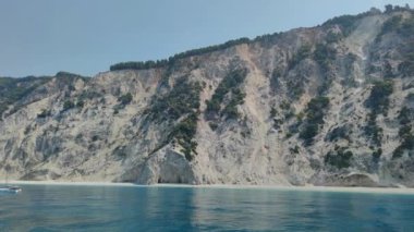 Lefkada, İyon Adaları, Yunanistan 'ın kıyı şeridinin inanılmaz panoramik manzarası