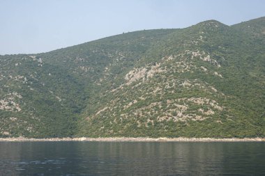 Lefkada, İyon Adaları, Yunanistan 'ın kıyı şeridinin inanılmaz panoramik manzarası