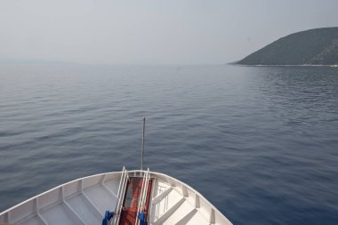 Lefkada, İyon Adaları, Yunanistan 'ın kıyı şeridinin inanılmaz panoramik manzarası