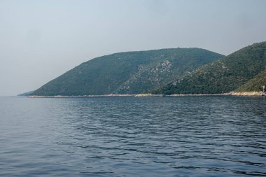 Lefkada, İyon Adaları, Yunanistan 'ın kıyı şeridinin inanılmaz panoramik manzarası