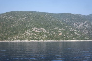 Lefkada, İyon Adaları, Yunanistan 'ın kıyı şeridinin inanılmaz panoramik manzarası