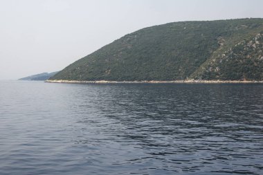 Lefkada, İyon Adaları, Yunanistan 'ın kıyı şeridinin inanılmaz panoramik manzarası