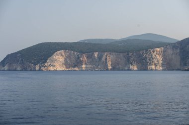 Lefkada, İyon Adaları, Yunanistan 'ın kıyı şeridinin inanılmaz panoramik manzarası