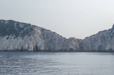 Lefkada, İyon Adaları, Yunanistan 'ın kıyı şeridinin inanılmaz panoramik manzarası