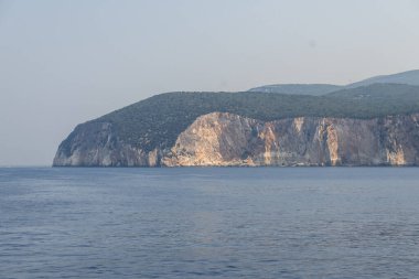 Lefkada, İyon Adaları, Yunanistan 'ın kıyı şeridinin inanılmaz panoramik manzarası