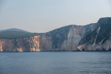 Lefkada, İyon Adaları, Yunanistan 'ın kıyı şeridinin inanılmaz panoramik manzarası