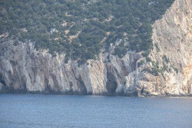 Lefkada, İyon Adaları, Yunanistan 'ın kıyı şeridinin inanılmaz panoramik manzarası