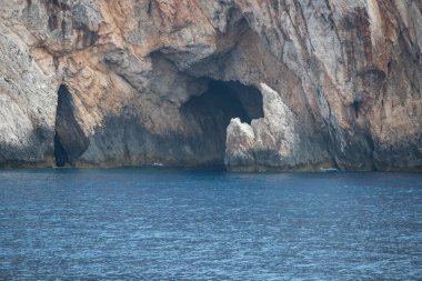 Lefkada, İyon Adaları, Yunanistan 'ın kıyı şeridinin inanılmaz panoramik manzarası